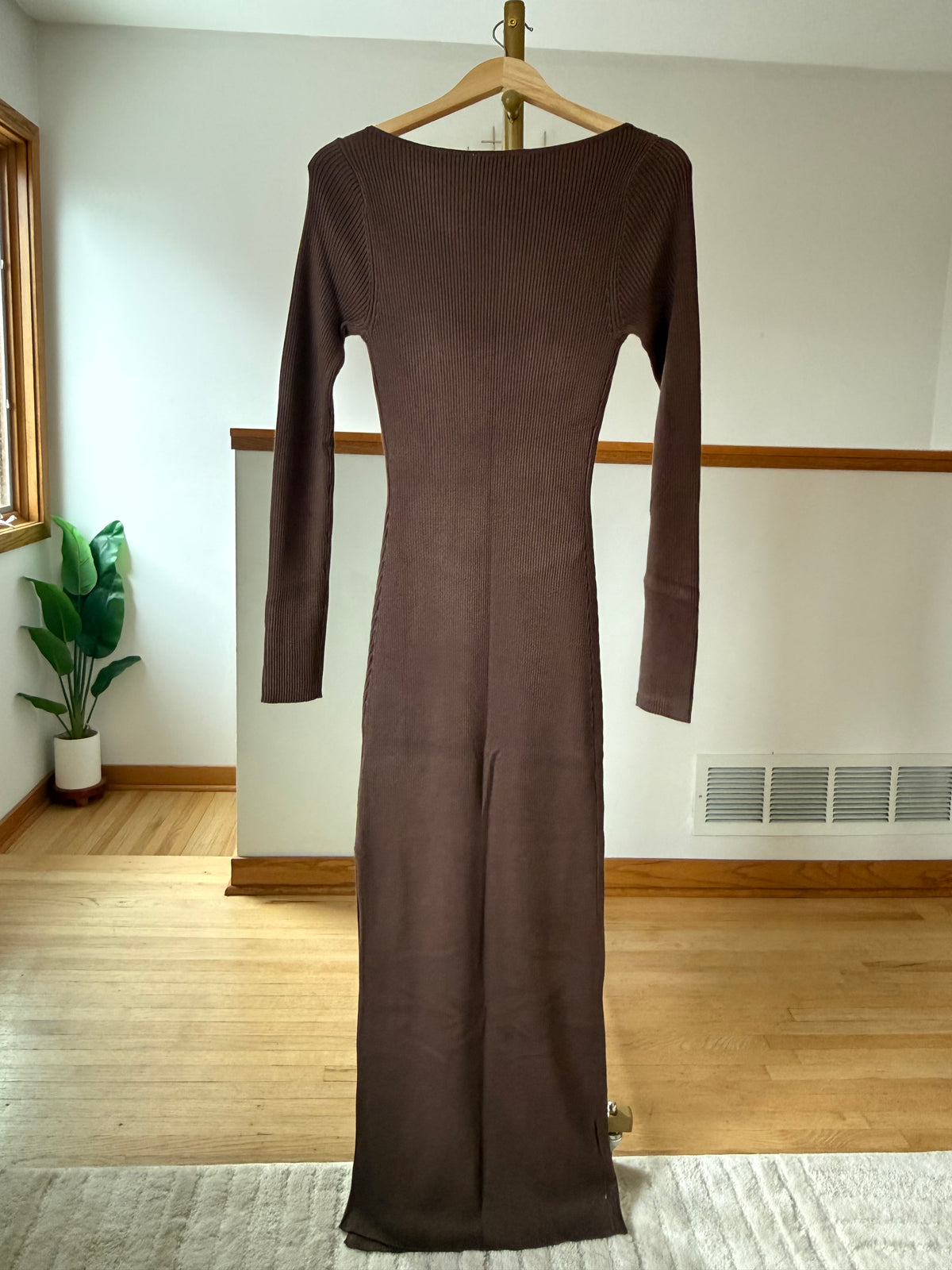 Abercrombie & Fitch Ribbed Knit Maxi Dress | Chocolate Brown | Size Medium | New with Tags (Originally $120)