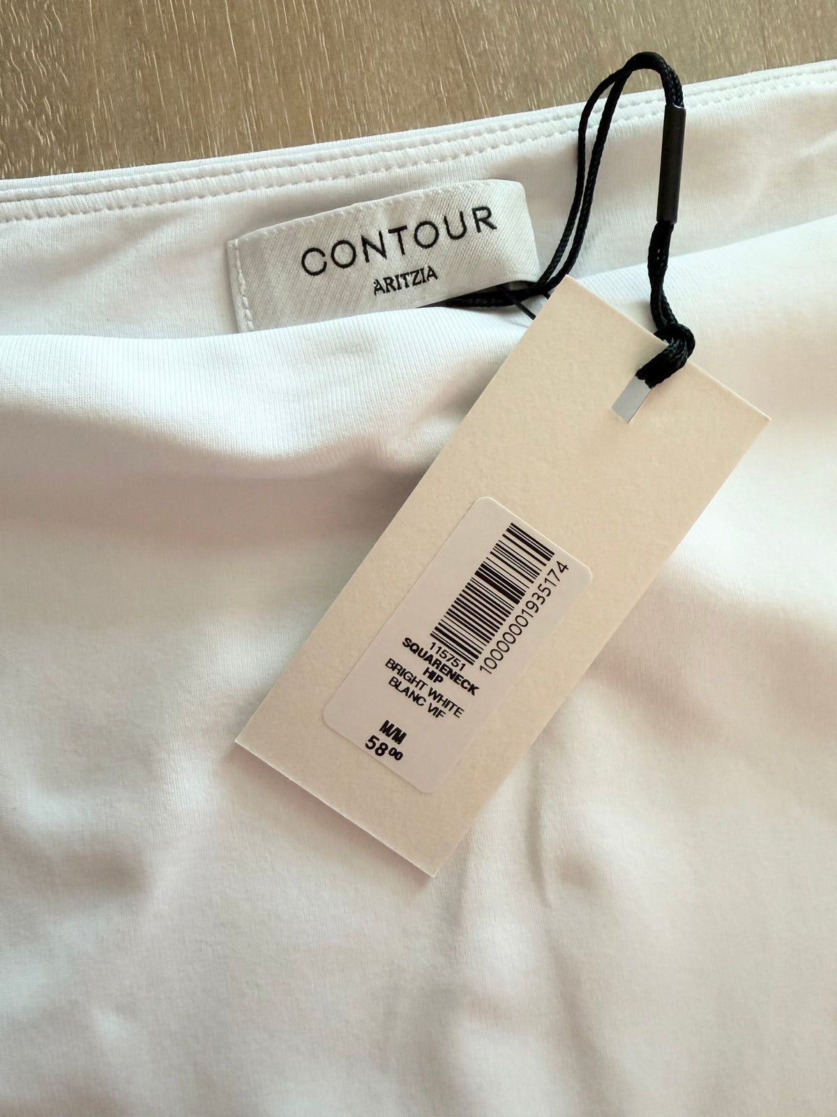 Aritzia Contour Squareneck Long Sleeve Top | Bright White | Size Medium | New with Tags (originally $58)