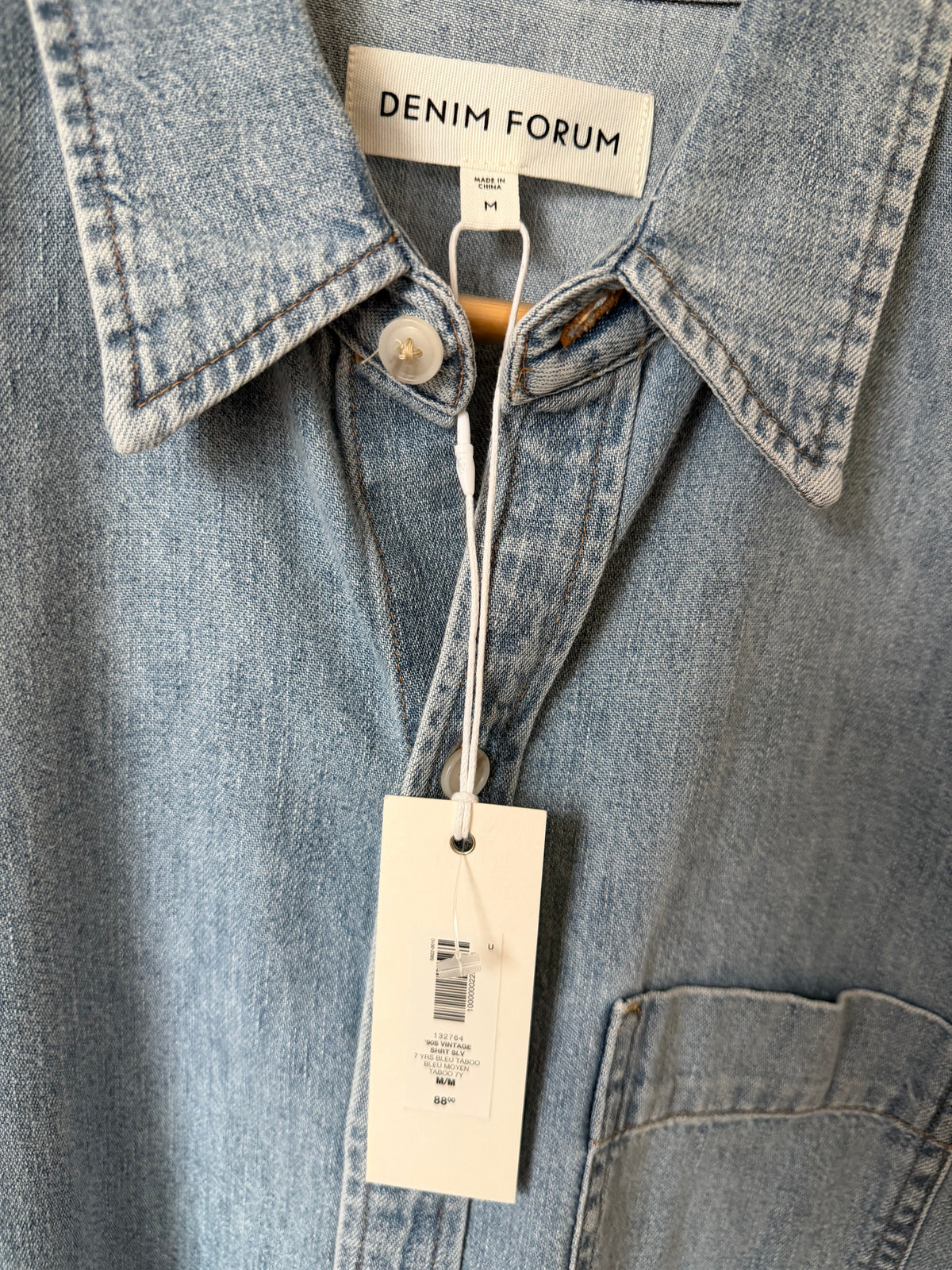 Denim Forum '90s Vintage Short Sleeve Denim Shirt – Bleu Taboo | Size M | New with Tags | Originally $88
