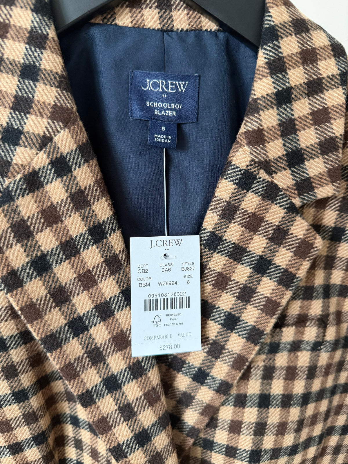 J.Crew Schoolboy Plaid Blazer