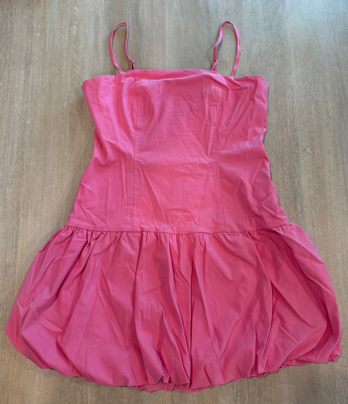 Anthropologie Maeve Square-Neck Poplin Bubble Mini Dress | Azalea Pink | Size Medium | New with Tags (originally $148)