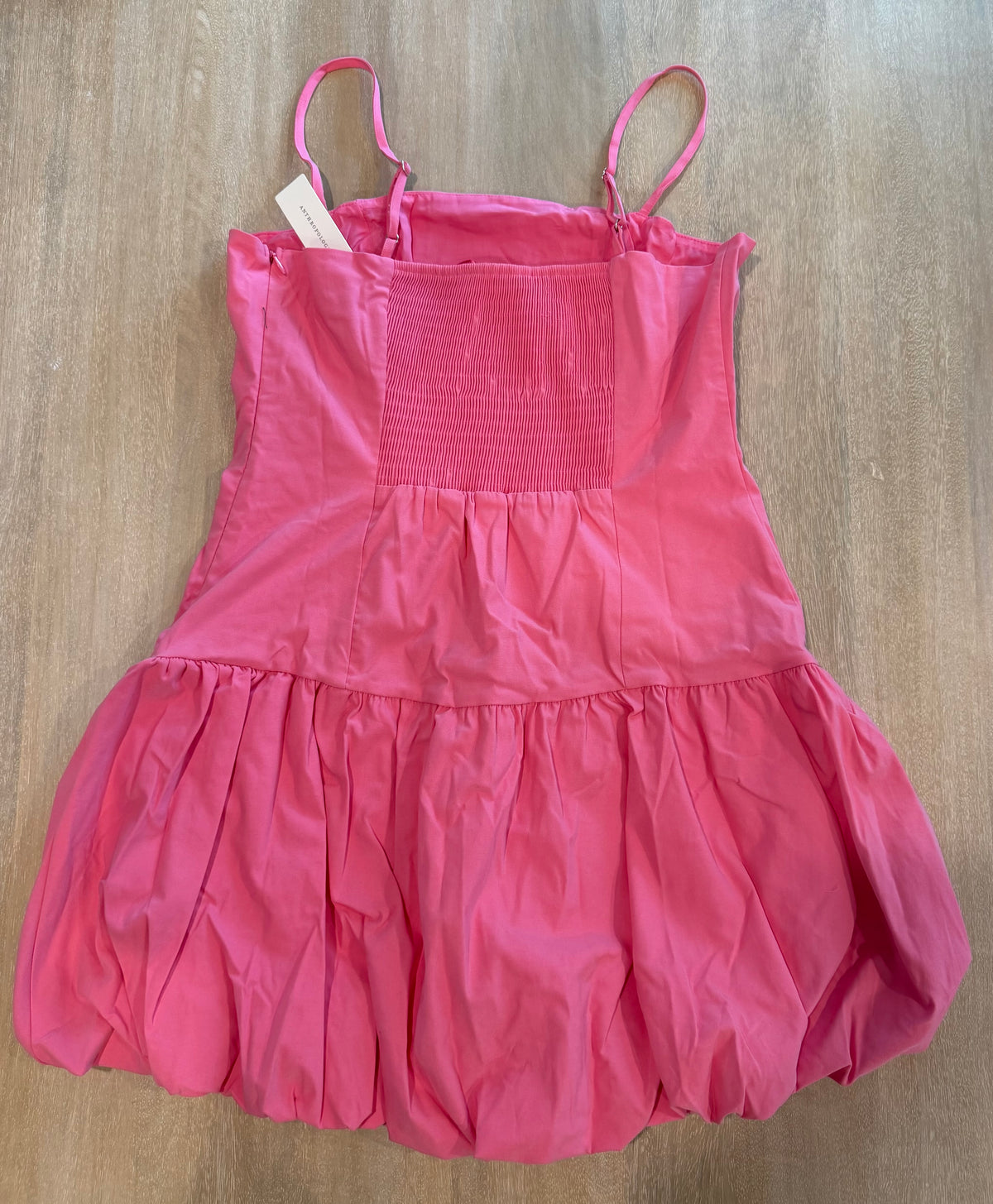 Anthropologie Maeve Square-Neck Poplin Bubble Mini Dress | Azalea Pink | Size Medium | New with Tags (originally $148)