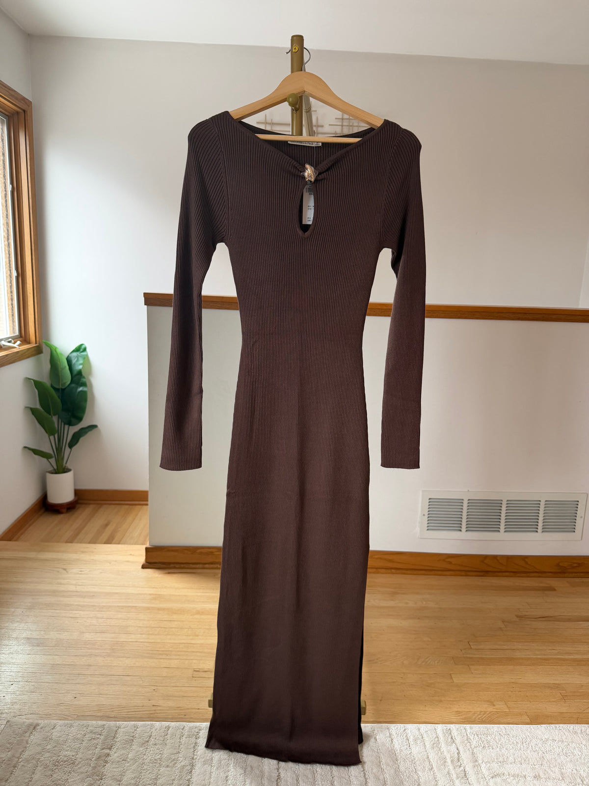 Abercrombie & Fitch Ribbed Knit Maxi Dress | Chocolate Brown | Size Medium | New with Tags (Originally $120)