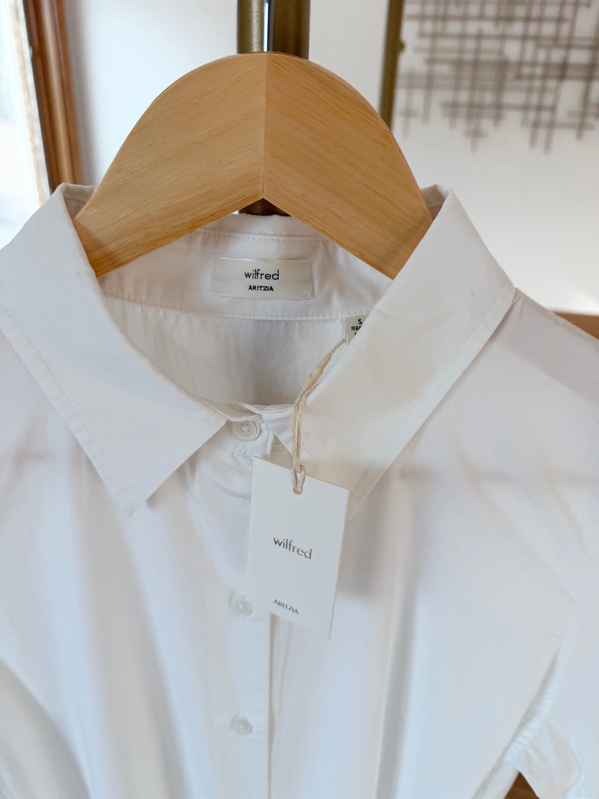 Wilfred by Aritzia Eleta Shirt Dress | Bright White | Size Small | New with Tags (originally $168)