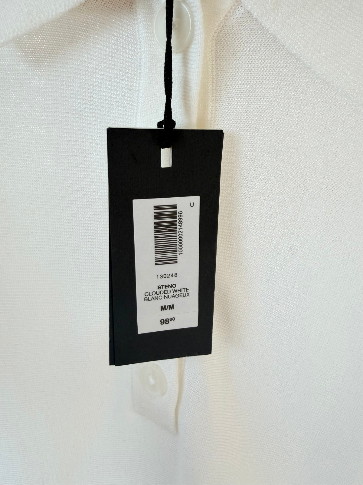 Babaton by Aritzia Steno Polo Knit Top | Clouded White | Size Medium | New with Tags (originally $98)