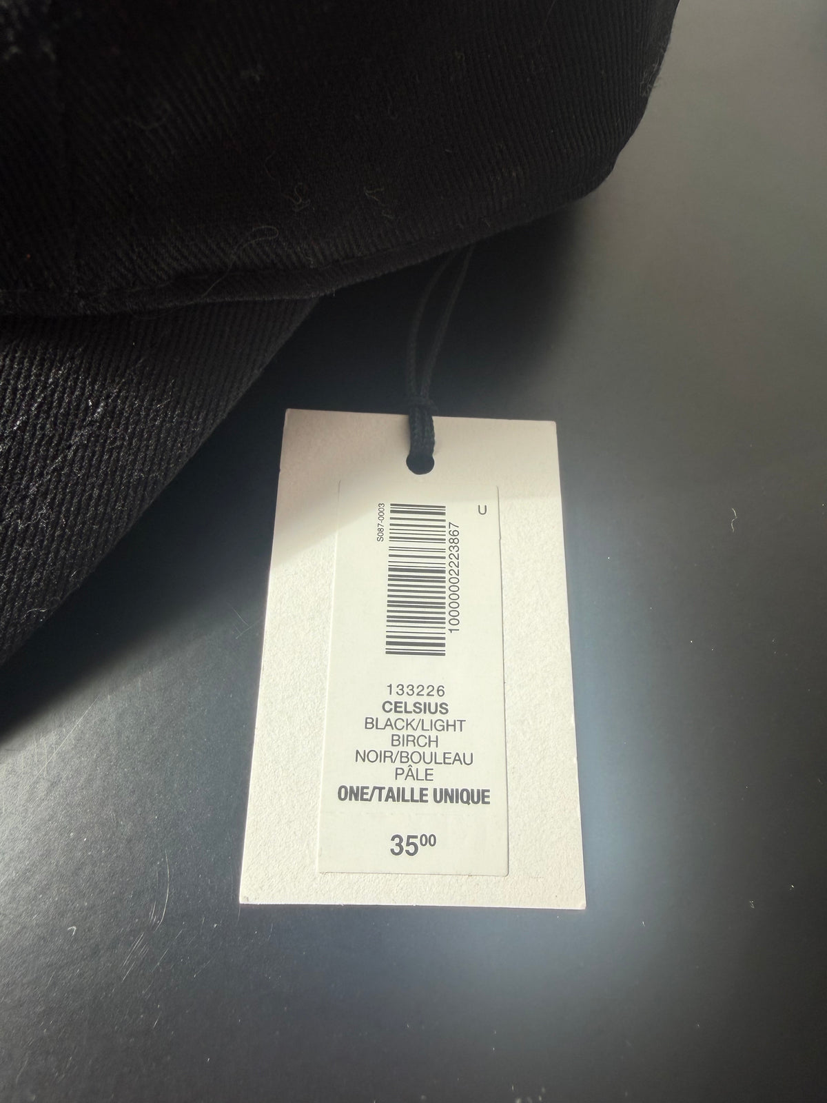 Aritzia Celsius Baseball Cap | Black & Light Birch | One Size | New with Tags (originally $35)
