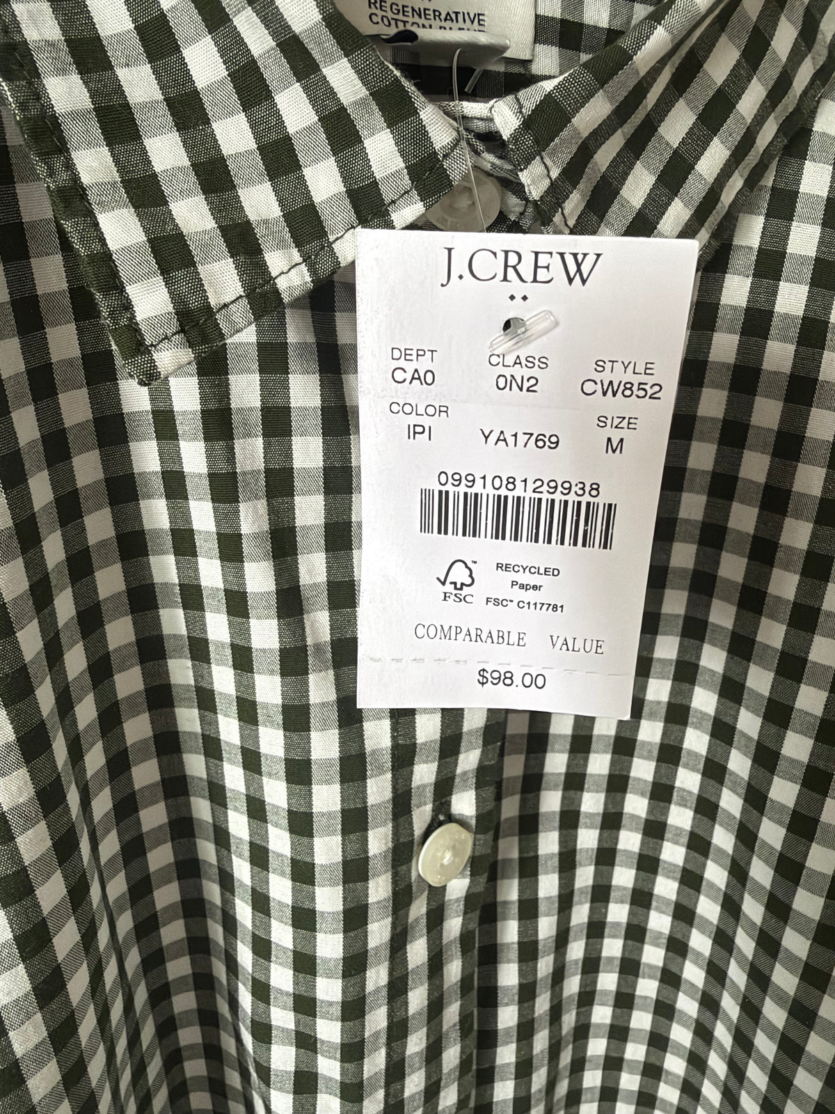 J.Crew Gingham Button-Up Shirt